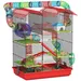 PawHut - Cage hamster avec tunnel roue H.59 cm