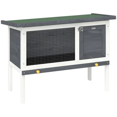 PawHut - clapier lapin niche intégrée H.65 cm - gris PawHut - clapier lapin niche intégrée H.65 cm - gris