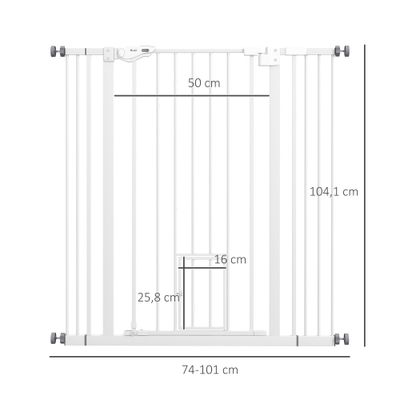 PawHut - barrière sécurité chien double verrouillage H.104 cm - noir