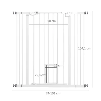 PawHut - barrière sécurité chien double verrouillage H.104 cm - noir PawHut - barrière sécurité chien double verrouillage H.104 cm - noir
