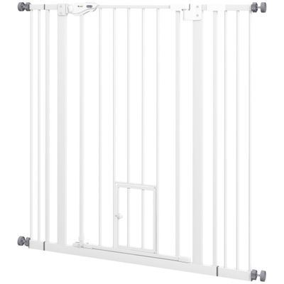 PawHut - barrière sécurité chien double verrouillage H.104 cm - noir
