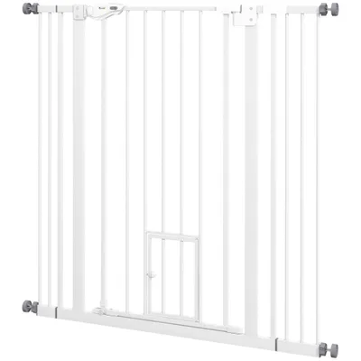 PawHut - barrière sécurité chien double verrouillage H.104 cm - noir PawHut - barrière sécurité chien double verrouillage H.104 cm - noir