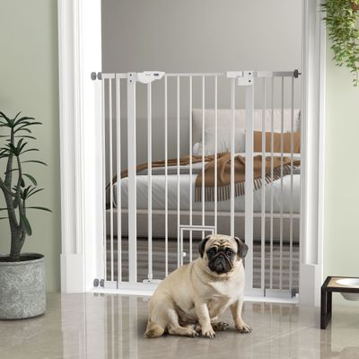 PawHut - barrière sécurité chien double verrouillage H.104 cm - noir