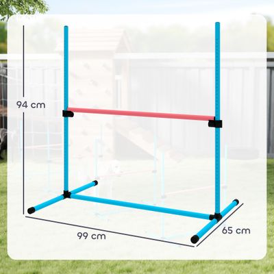 PawHut - Agility sport pour chiens set de 4 obstacles pro - bleu rouge