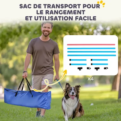 PawHut - Agility sport pour chiens set de 4 obstacles pro - bleu rouge PawHut - Agility sport pour chiens set de 4 obstacles pro - bleu rouge