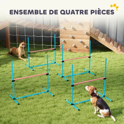 PawHut - Agility sport pour chiens set de 4 obstacles pro - bleu rouge PawHut - Agility sport pour chiens set de 4 obstacles pro - bleu rouge