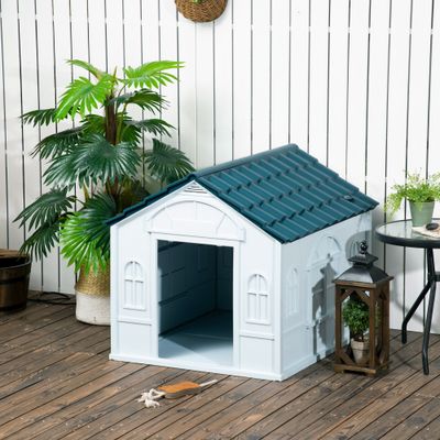 PawHut - Niche chien style cottage motifs fenêtres porte aération