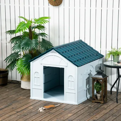 PawHut - Niche chien style cottage motifs fenêtres porte aération