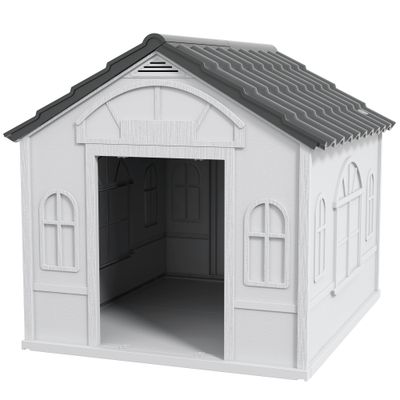 PawHut - Niche chien style cottage motifs fenêtres porte aération