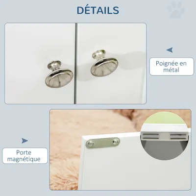PawHut - Porte-gamelles surélevé armoire 2 en 1 - 2 portes, 2 gamelles PawHut - Porte-gamelles surélevé armoire 2 en 1 - 2 portes, 2 gamelles
