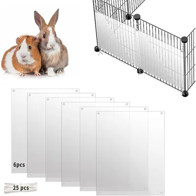 Zatte Doublures de Cage Transparentes Lot de 6 - Anti-Urine Petits Animaux