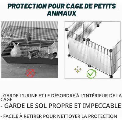 Zatte Doublures de Cage Transparentes Lot de 6 - Anti-Urine Petits Animaux