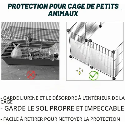 Zatte Doublures de Cage Transparentes Lot de 6 - Anti-Urine Petits Animaux