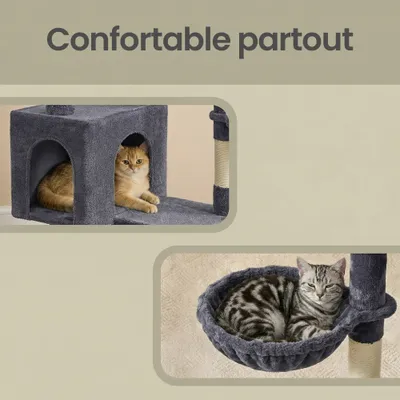 Feandrea - Arbre à chat - Maison et Panier, Griffoir