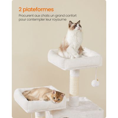 FEANDREA Arbre à Chat Tour poteaux à gratter 115 cm