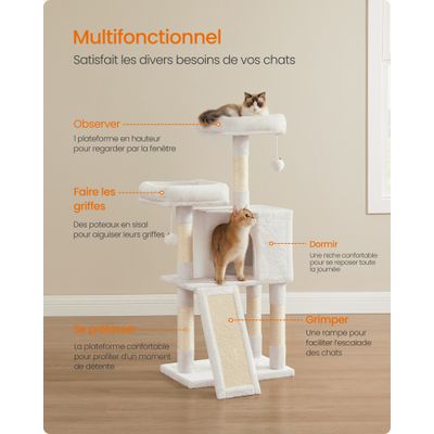 FEANDREA Arbre à Chat Tour poteaux à gratter 115 cm