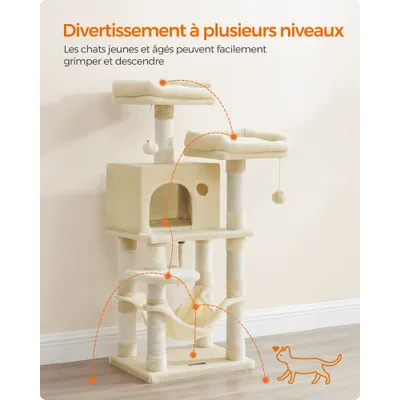 FEANDREA - Arbre à Chat - Tour de Jeux Multi-Niveaux FEANDREA - Arbre à Chat - Tour de Jeux Multi-Niveaux