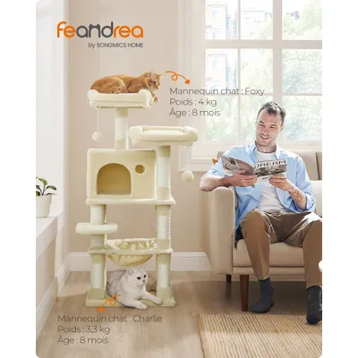 FEANDREA - Arbre à Chat - Tour de Jeux Multi-Niveaux FEANDREA - Arbre à Chat - Tour de Jeux Multi-Niveaux
