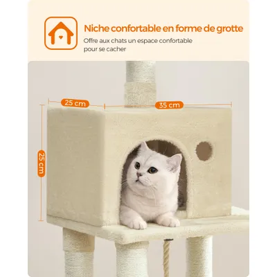 FEANDREA - Arbre à Chat - Tour de Jeux Multi-Niveaux FEANDREA - Arbre à Chat - Tour de Jeux Multi-Niveaux
