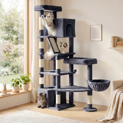 FEANDREA - Arbre à Chat - 6 Niveaux, Sisal, 188 cm FEANDREA - Arbre à Chat - 6 Niveaux, Sisal, 188 cm