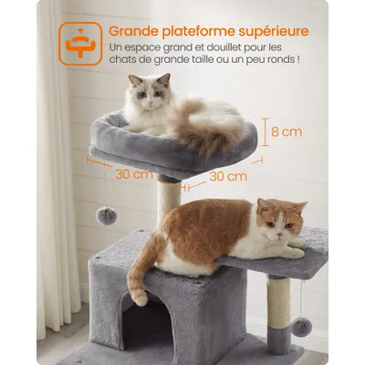 FEANDREA - Arbre à Chat - Condo en Peluche Multi-Niveaux FEANDREA - Arbre à Chat - Condo en Peluche Multi-Niveaux