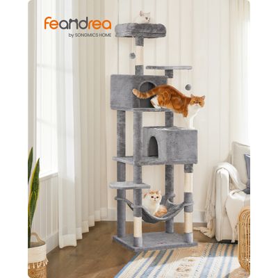 FEANDREA - Arbre à Chat - Condo en Peluche Multi-Niveaux