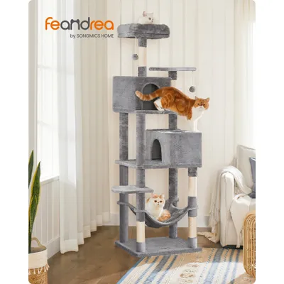 FEANDREA - Arbre à Chat - Condo en Peluche Multi-Niveaux FEANDREA - Arbre à Chat - Condo en Peluche Multi-Niveaux