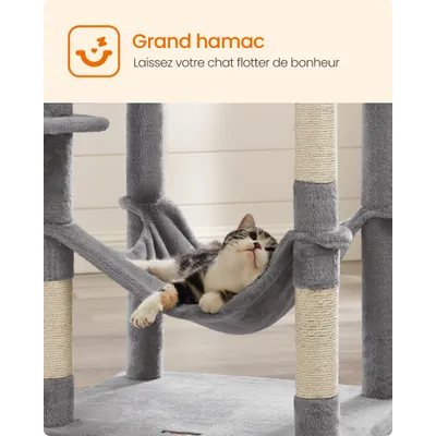 FEANDREA - Arbre à Chat - Condo en Peluche Multi-Niveaux FEANDREA - Arbre à Chat - Condo en Peluche Multi-Niveaux