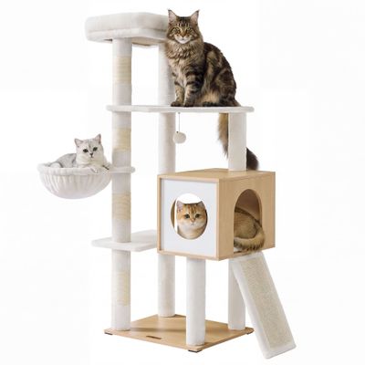FEANDREA - Arbre à chat - Moderne bois niche griffoir