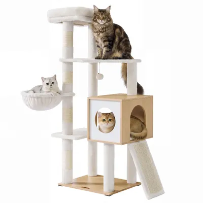 FEANDREA - Arbre à chat - Moderne bois niche griffoir FEANDREA - Arbre à chat - Moderne bois niche griffoir