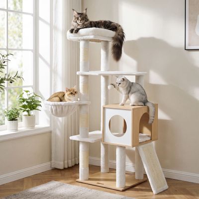 FEANDREA - Arbre à chat - Moderne bois niche griffoir