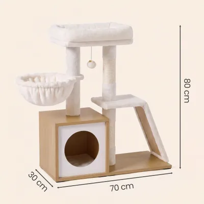 FEANDREA - Arbre à chat - Moderne bois niche griffoir FEANDREA - Arbre à chat - Moderne bois niche griffoir
