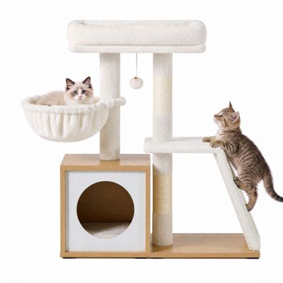 FEANDREA - Arbre à chat - Moderne bois niche griffoir