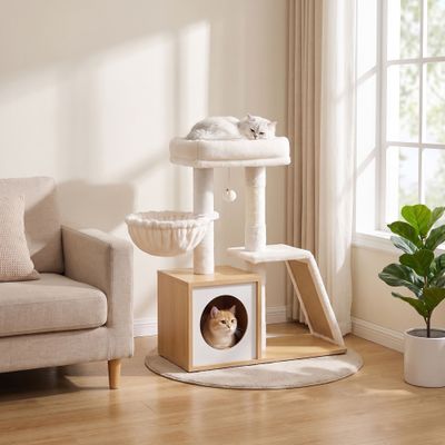 FEANDREA - Arbre à chat - Moderne bois niche griffoir