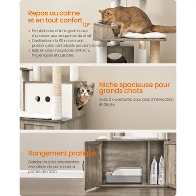 FEANDREA - Arbre à Chat - Cache-Litière 170 cm
