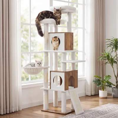 FEANDREA - Arbre à chat - Moderne bois niches griffoir