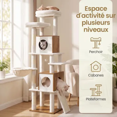 FEANDREA - Arbre à chat - Moderne bois niches griffoir