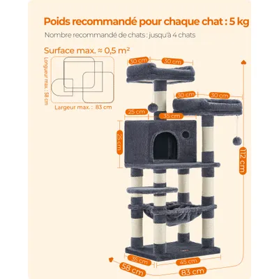 FEANDREA - Arbre à Chat - Tour de Jeux Multi-Niveaux