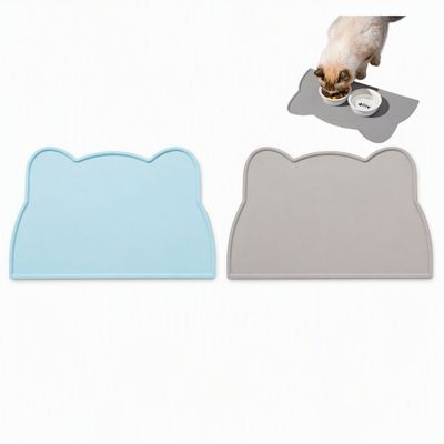 Zatte Tapis Silicone Antidérapant pour Gamelles Chat et Chien - Gris Foncé