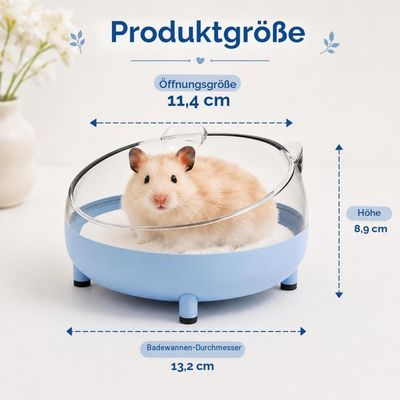 Zatte Baignoire à Sable pour Hamster 16,5 cm - Toilette pour Petits Animaux