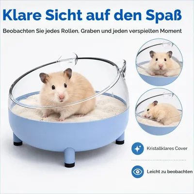 Zatte Baignoire à Sable pour Hamster 16,5 cm - Toilette pour Petits Animaux Zatte Baignoire à Sable pour Hamster 16,5 cm - Toilette pour Petits Animaux