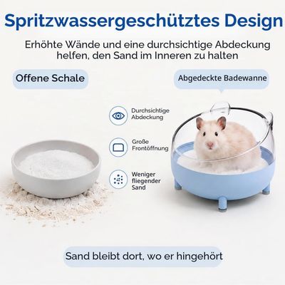 Zatte Baignoire à Sable pour Hamster 16,5 cm - Toilette pour Petits Animaux