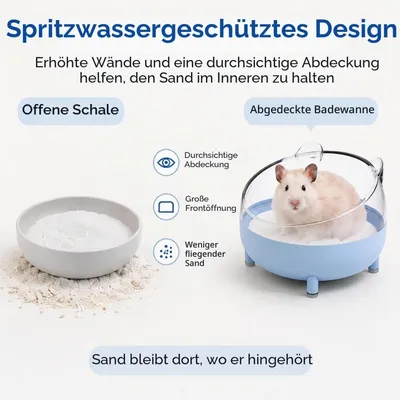 Zatte Baignoire à Sable pour Hamster 16,5 cm - Toilette pour Petits Animaux Zatte Baignoire à Sable pour Hamster 16,5 cm - Toilette pour Petits Animaux