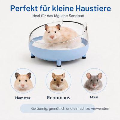 Zatte Baignoire à Sable pour Hamster 16,5 cm - Toilette pour Petits Animaux
