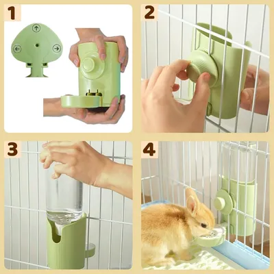 Zatte Biberon Suspendu Anti-Goutte 600 ml pour Lapin et Petits Animaux
