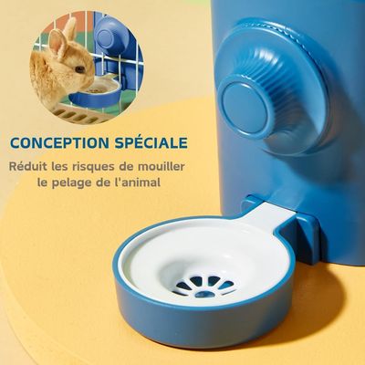 Zatte Biberon Suspendu Anti-Goutte 600 ml pour Lapin et Petits Animaux