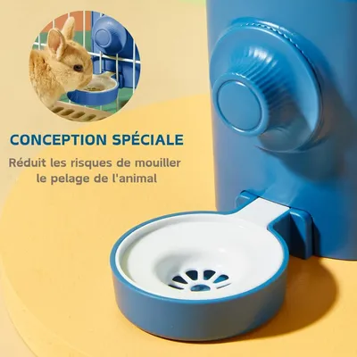 Zatte Biberon Suspendu Anti-Goutte 600 ml pour Lapin et Petits Animaux
