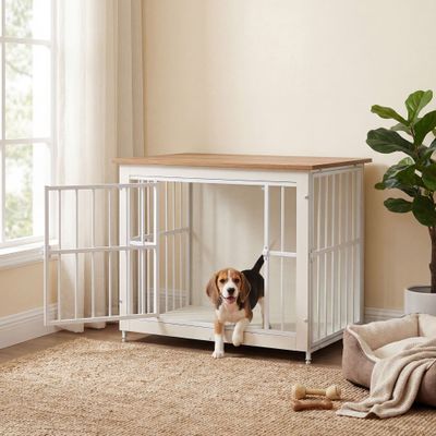 FEANDREA - Cage pour chien - Table d'appoint 2 portes