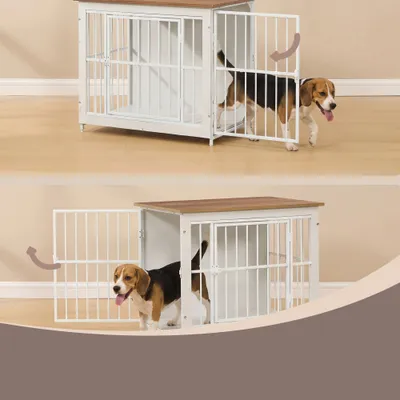 FEANDREA - Cage pour chien - Table d'appoint 2 portes