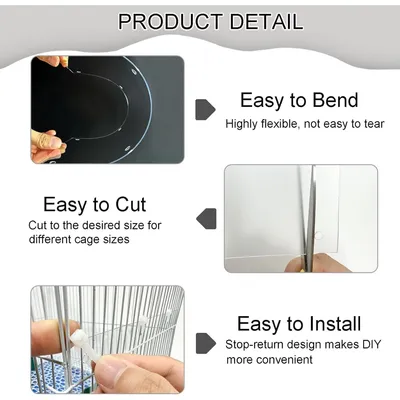 Zatte Protection de Cage Anti-Urine Lot de 12 - Transparente PVC Zatte Protection de Cage Anti-Urine Lot de 12 - Transparente PVC